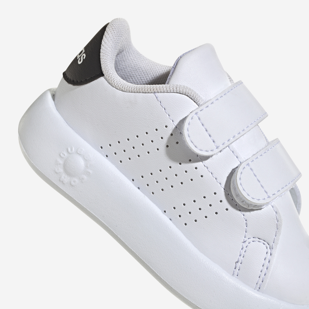 Sneakersy dziecięce dla dziewczynki na rzepy adidas Advantage Cf I ID5284 25 Białe z czarnym (4066765025456) - obraz 9
