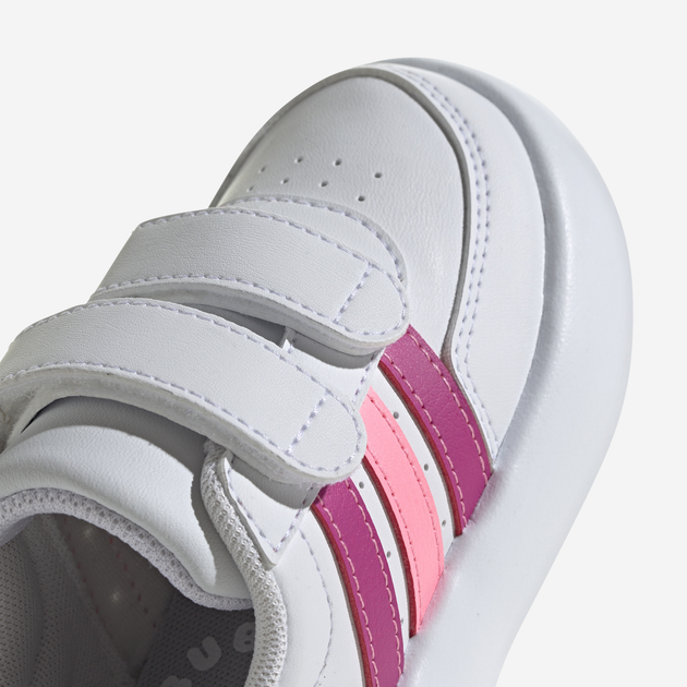 Sneakersy dziecięce dla dziewczynki na rzepy adidas Breaknet 2.0 Cf I ID5279 24 Białe (4066765065032) - obraz 7