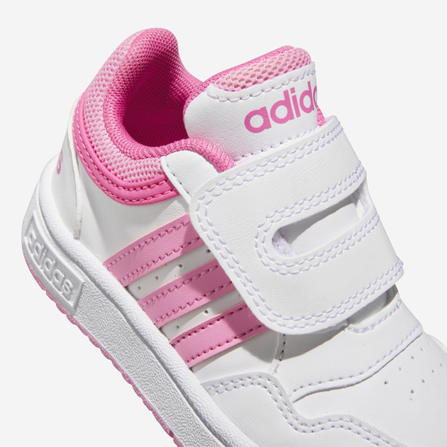 Sneakersy dziecięce dla dziewczynki na rzepy adidas Hoops 3.0 Cf I IG3719 23 Białe (4066765415936) - obraz 7