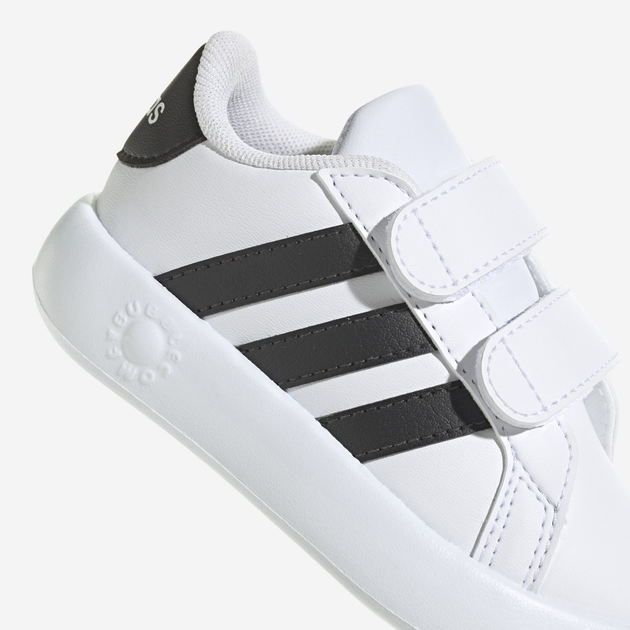 Sneakersy chłopięce na rzepy adidas Grand Court 2.0 Cf ID5271 25.5 Białe (4066765036612) - obraz 8