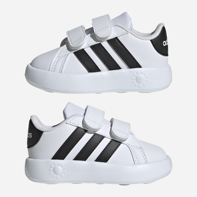 Sneakersy chłopięce na rzepy adidas Grand Court 2.0 Cf ID5271 25.5 Białe (4066765036612) - obraz 10