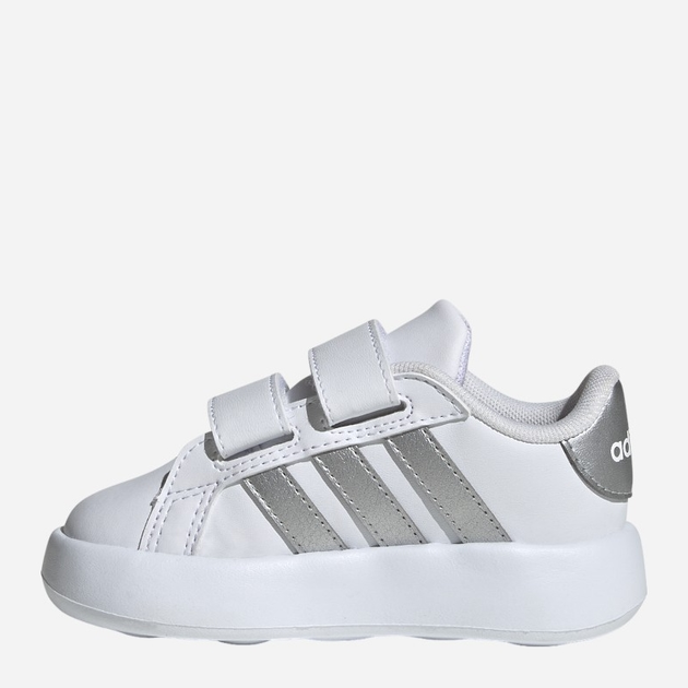 Дитячі кеди для дівчинки adidas Grand Court 2.0 Cf ID5274 26.5 Білі зі сріблястим (4066765031389) - зображення 3