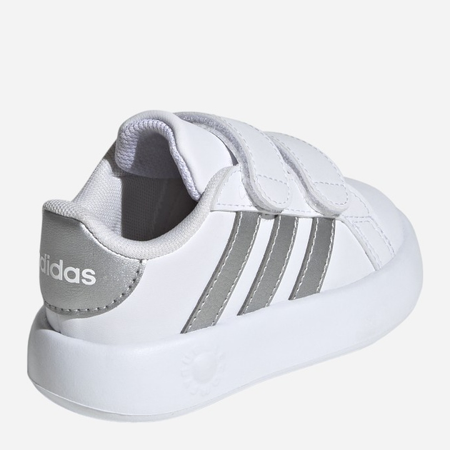 Дитячі кеди для дівчинки adidas Grand Court 2.0 Cf ID5274 26.5 Білі зі сріблястим (4066765031389) - зображення 5