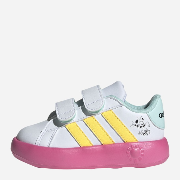 Sneakersy dziecięce dla dziewczynki adidas Grand Court Minnie CF I ID8018 22 Biały/Różowy (4066759472099) - obraz 4