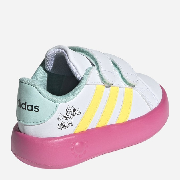 Sneakersy dziecięce dla dziewczynki adidas Grand Court Minnie CF I ID8018 22 Biały/Różowy (4066759472099) - obraz 5
