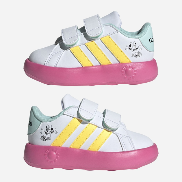 Sneakersy dziecięce dla dziewczynki adidas Grand Court Minnie CF I ID8018 23 Biały/Różowy (4066759472075) - obraz 10