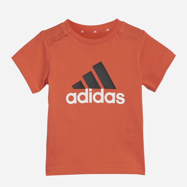 Komplet chłopięcy letni (koszulka + spodenki) Adidas I Bl Co T Set IQ4132 86 Pomarańczowy/Czarny (4067887524285) - obraz 2