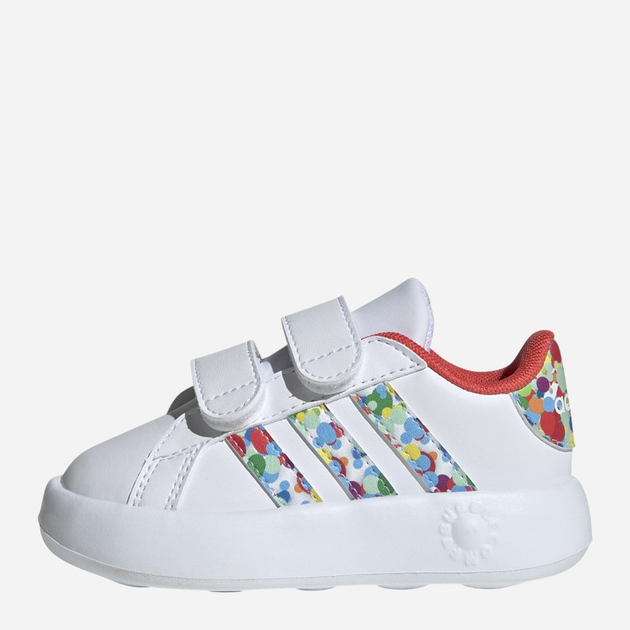 Sneakersy dziecięce dla dziewczynki na rzepy adidas Grand Court 2.0 Cf IG6498 25 Białe z wielokolorowym (4066766671133) - obraz 4