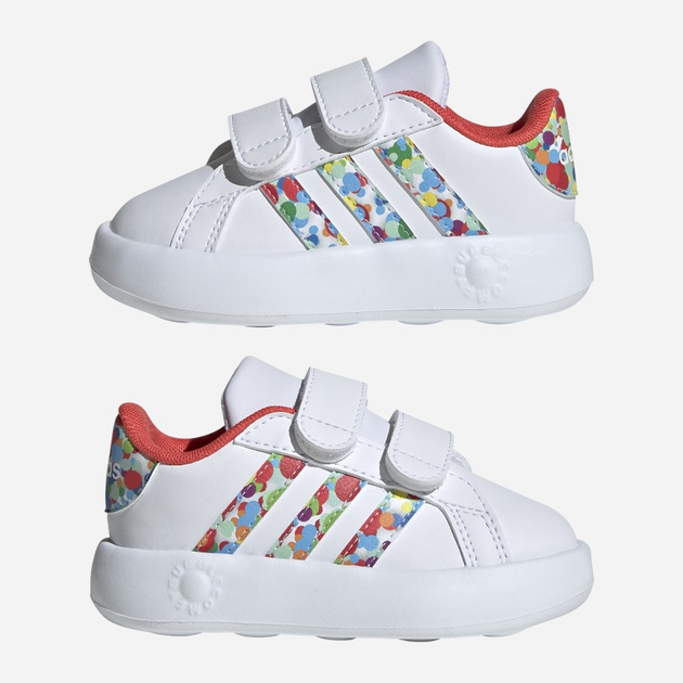 Дитячі кеди для дівчинки adidas Grand Court 2.0 Cf IG6498 24 Білі з різнокольоровим (4066766671188) - зображення 10
