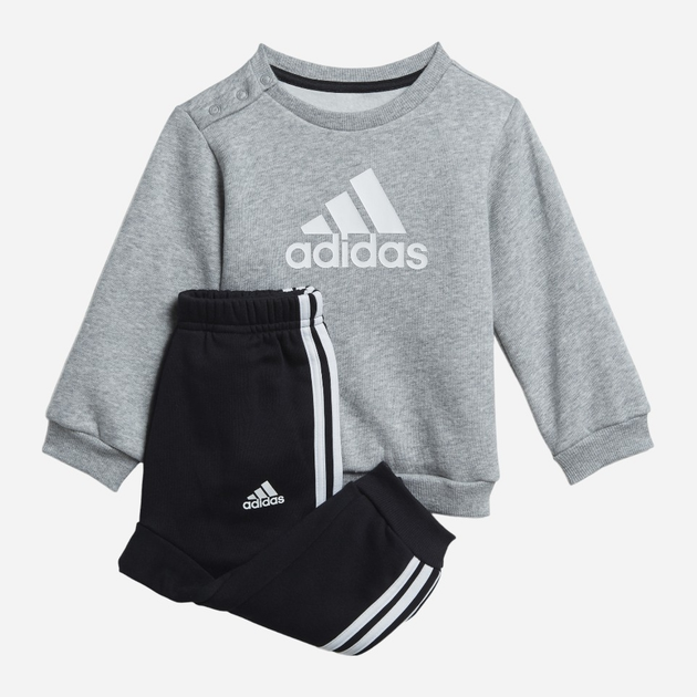 Komplet sportowy (bluza + spodnie) chłopięcy Adidas I Bos Logo Jog H28835 86 Czarny/Szary (4064053820646) - obraz 1