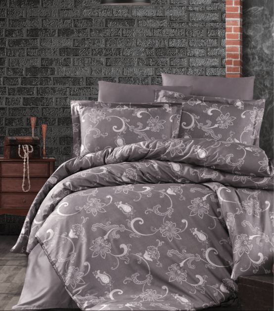 Комплект постільної білизни Satin Cotton First Choice - First Choice - S-301 CARMINA LILAC - Євро - Коричневий - Фото 1 Комплект постільної білизни Satin Cotton First Choice - First Choice - S-301 CARMINA LILAC - Євро - Коричневий - зображення 1