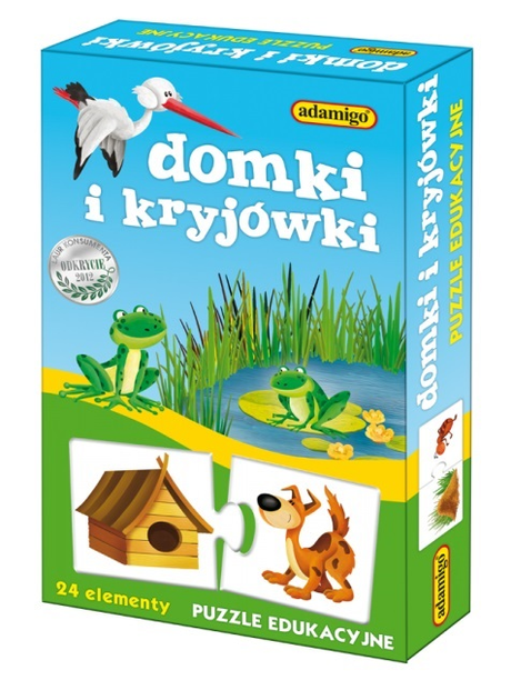 Puzzle Adamigo Domki i kryjówki 24 elementy (5902410006670) - obraz 1