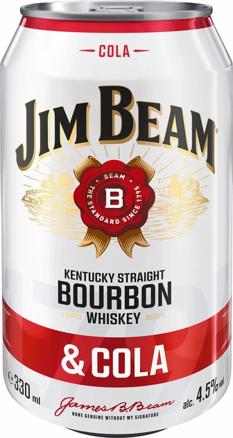 Напиток алкогольный Jim Beam Whiskey-Cola 0.33 л 4.5% (5060045581280) - изображение 1