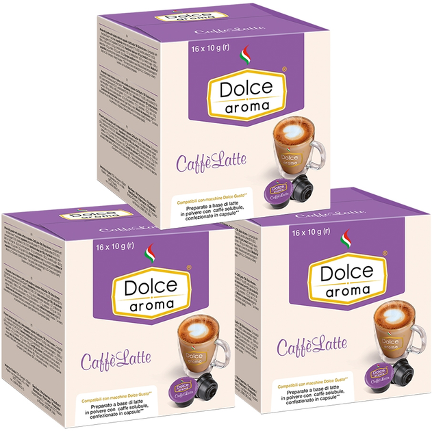 Акція на Капсула Dolce Aroma Caffe Latte для системы Dolce Gusto 10 г х 48 шт від Rozetka