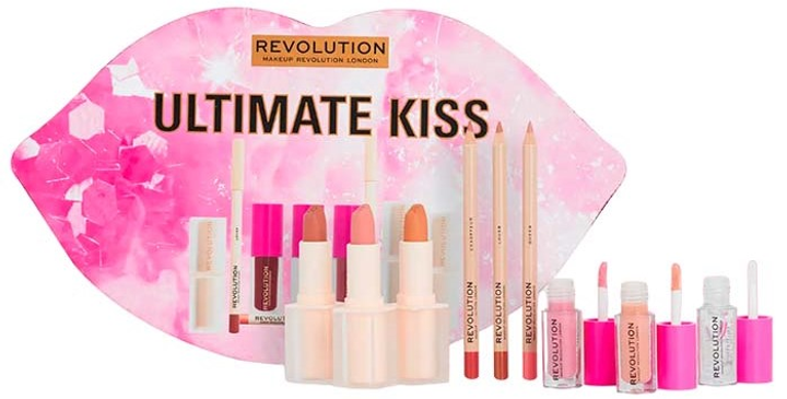Набір декоративної косметики Revolution Make Up Ultimate Kiss Блиск для губ 3 х 1.4 мл + Губна помада 3 х 3.2 г + Олівець для губ 3 х 1 г (5057566769778) - зображення 2
