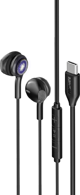 Акція на Навушники Promate LumiBuds-C Black (lumibuds-c.black) від Rozetka