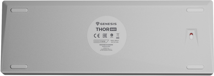 Klawiatura bezprzewodowa Genesis Thor 660 RGB Gateron Red Bluetooth/USB Biała (NKG-1845) - obraz 5
