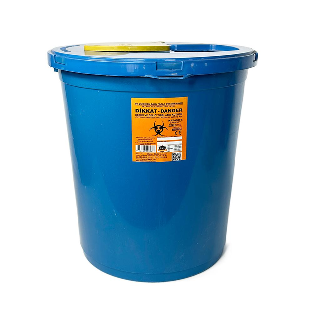 Контейнер для утилизации медицинских отходов 25 л, вторичный пластик, синий - изображение 2