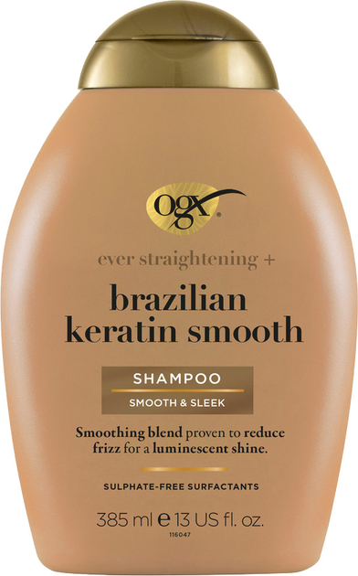 Акція на Шампунь OGX Brazilian Keratin Smooth Розгладжувальний для зміцнення волосся 385 мл від Rozetka