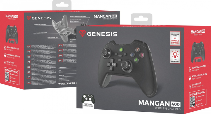 Pad do gier bezprzewodowy Genesis Mangan 400 Czarny (NJG-2100) - obraz 12