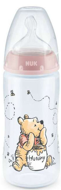 Пляшечка для годування Nuk First Choice Winnie The Pooh Рожева 300 мл (5000005371582) - зображення 1