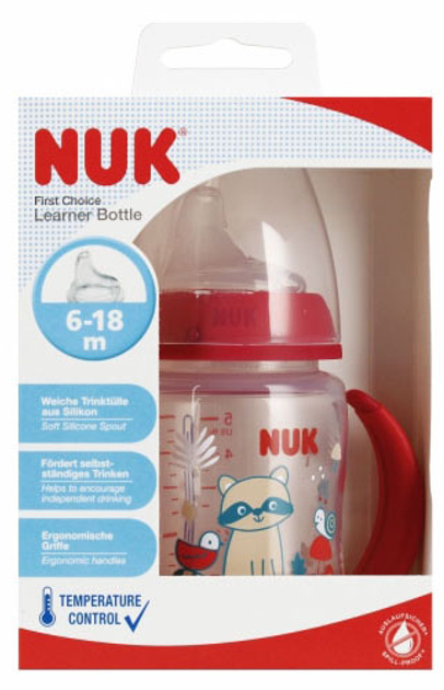 Butelka do karmienia Nuk First Choice Learning Bottle Czerwona 150 ml (4008600442233) - obraz 1
