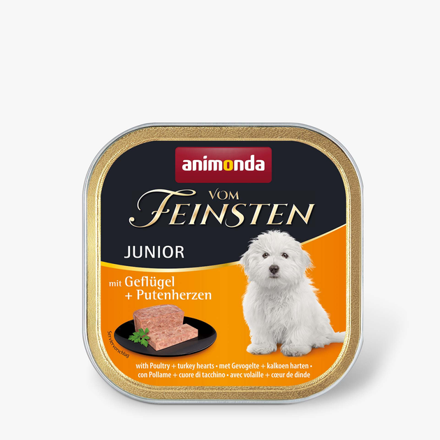 Корм вологий для собак Vom Feinsten Junior with Poultry + Turkey hearts ...