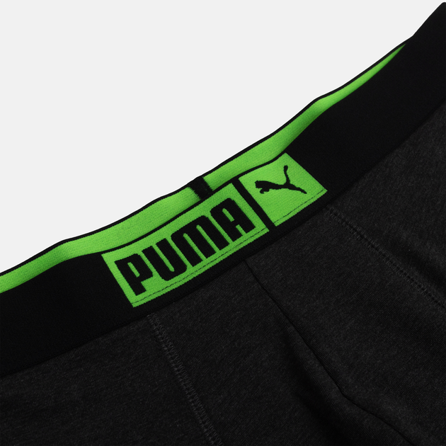 Набір трусів-боксерів чоловічих 3 шт Puma Basic Boxer Placed Logo Elastic 3p 93554807 M Чорний з салатовим (8720245544900) - зображення 7