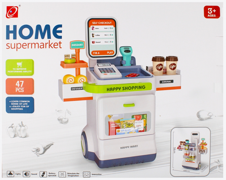 Zestaw do zabawy Mega Creative Home Supermarket Kasa sklepowa z akcesoriami (5905523602135) - obraz 1