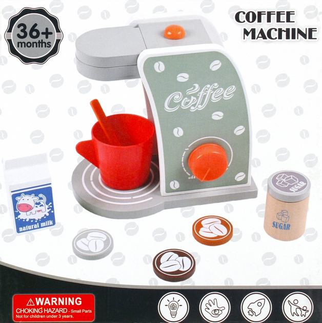 Дерев'яна кавомашина Mega Creative Coffee Mashine з аксесуарами (5908275182726) - зображення 1