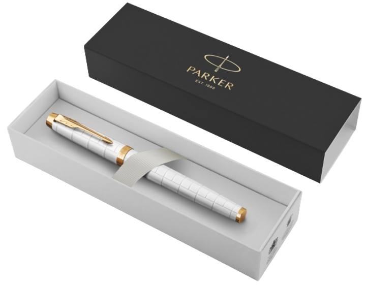 Ручка пір'яна Parker IM Premium White and Gold Fountain Pen with Chrom Синя (3026981436499) - зображення 1