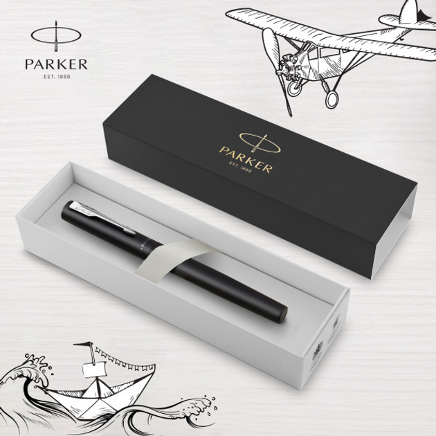 Pióro wieczne Parker Vector XL Black Fountain Pen with Chrom Niebieskie (3026981597442) - obraz 2