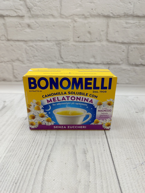 Чай Bonomelli Melatonina натуральний розчинний ромашковий з мелатоніном та магнієм 16 пакетиків - изображение 1