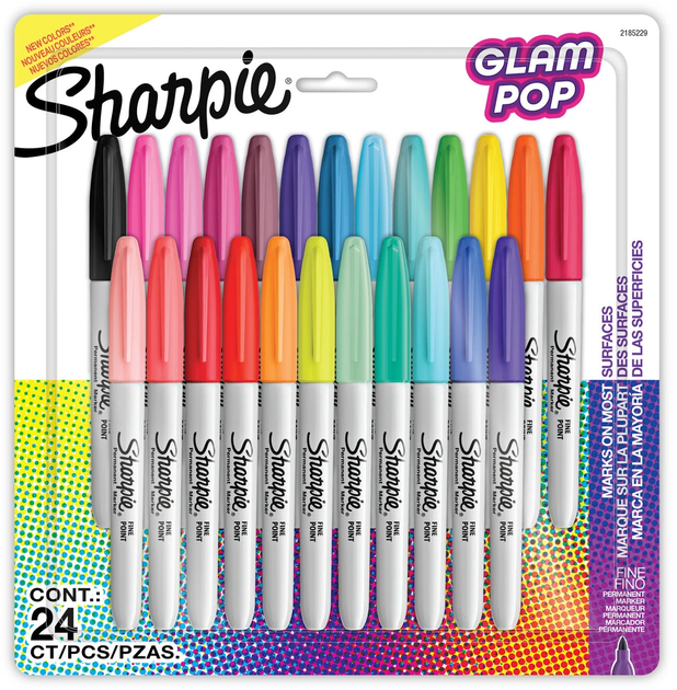 Набір маркерів Sharpie Permanent Marker Fine Glam Pop 24 шт (3026981987793) - зображення 1