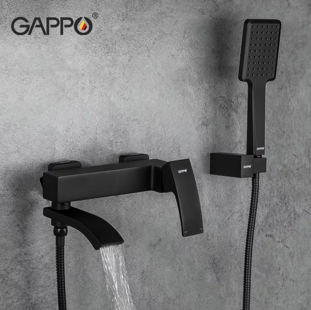 Смеситель для ванны GAPPO G3207-6, черный - изображение 2