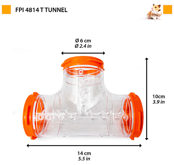 Туннель для грызунов Ferplast FPI 4814 Tube Line T Tunnel 14x10 см Ø 6 см 84814099 - изображение 3