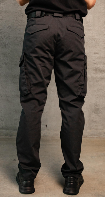 Штани чоловічі карго модель SLAVA чорні розмір 33/30 + подарунок шеврон "ПОЛІЦІЯ" розміром 12*2,5 см - зображення 2