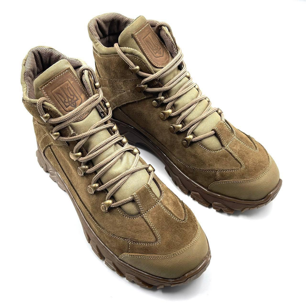 Тактические мужские ботинки с гербом Kindzer натуральная кожа 43 койот - изображение 2