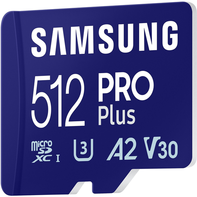 Карта памяти Samsung PRO Plus microSDXC 512GB Class 10 UHS-I U3 V30 A2 + SD адаптер (MB-MD512SA/EU) - изображение 3