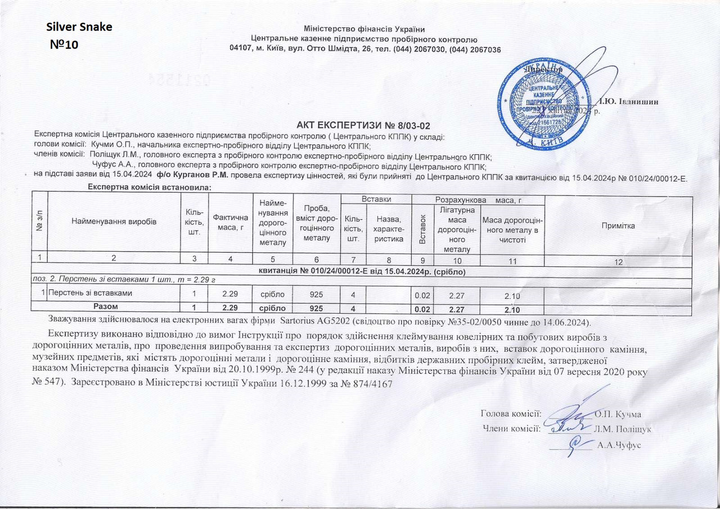 Срібна каблучка 2,3 грама 925 проби з кристалами цирконію "Silver Snake", розмір регулюється - зображення 6