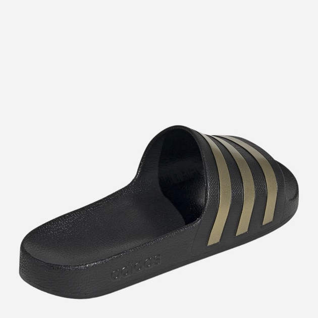 Чоловічі шльопанці для пляжу Adidas Adilette Aqua EG1758 44.5 Чорні з золотистим (4062051398020) - зображення 4