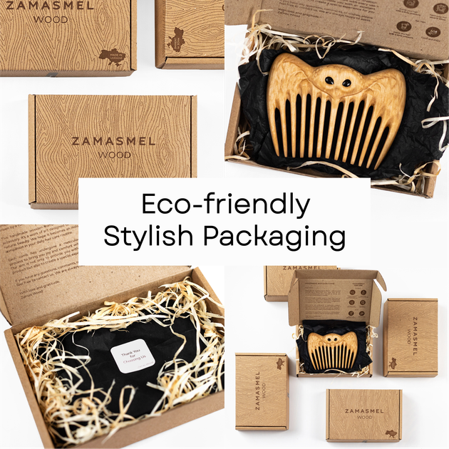 Женский Гребень для Волос ZAMASMEL Wood Smart Owl 12 х 10 х 1,1см Ручная Работа Деревянный Груша - Фото 5 Женский Гребень для Волос ZAMASMEL Wood Smart Owl 12 х 10 х 1,1см Ручная Работа Деревянный Груша - изображение 5