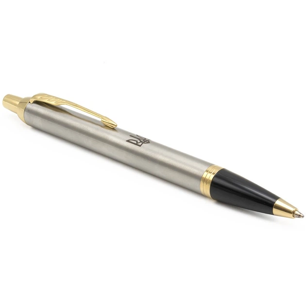 Подарунковий набір: Коробка + Кулькова ручка Parker IM 17 Brushed Metal GT BP 22 232_TR + Блокнот Axent Partner Ukraine Cиній - зображення 10