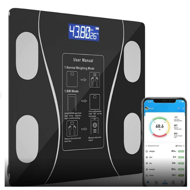 Умные напольные Smart Bluetooth фитнес весы v6185 смарт-весы с приложением Scale до 180 кг - изображение 3