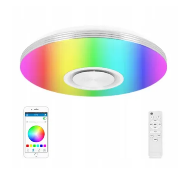 Светодиодный светильник 38см. RGB Lamp 60W с регулируемой яркостью и Bluetooth-динамиком v7062 с пультом Ду - изображение 1