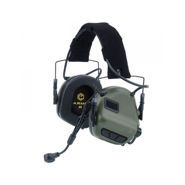 Активні захисні навушники Earmor M32X MARK3 ARC (FG) Olive з гарнітурою та кріпленням на шолом - изображение 1