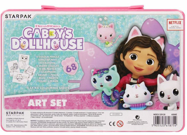 Zestaw do malowania StarPak Gabby's Dollhouse 68 elementów (5905523618754) - obraz 1