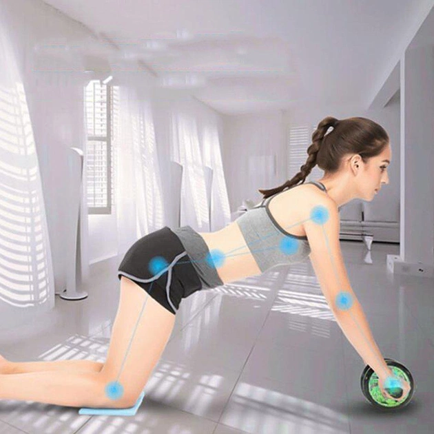 Гимнастическое спортивное фитнес колесо Double wheel Abs health abdomen round | Тренажер-ролик для мышц 6S64YJ23MX - изображение 6