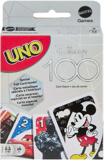 Настільна гра Mattel Карти UNO 100 Disney HPW21 (0194735168774) - зображення 1