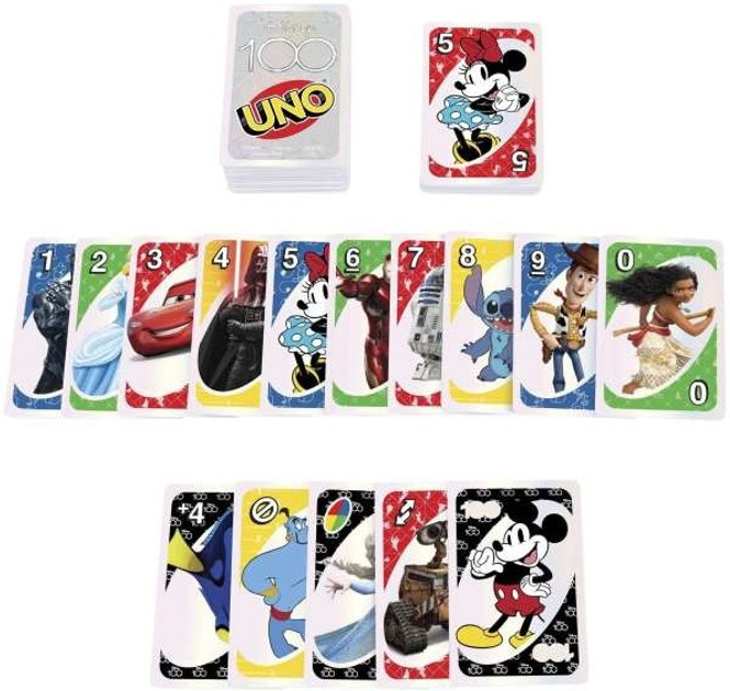 Настільна гра Mattel Карти UNO 100 Disney HPW21 (0194735168774) - зображення 2